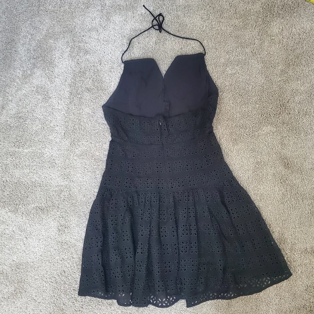 J.Crew NWT Anguilla Halter Mini Dress in Eyelet Black Sz 8 - Picture 7 of 11